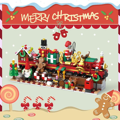 Christmas Building Blocks, 24 Days Countdown Calendars Blind Box, Christmas Trains Santa Claus Railcar Building Bricks eprolo