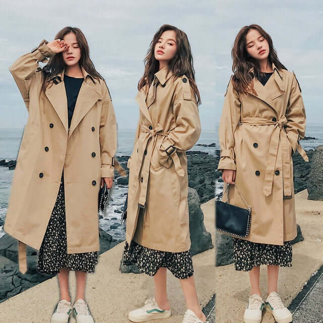 Stylish slim autumn over-the-knee coat eprolo