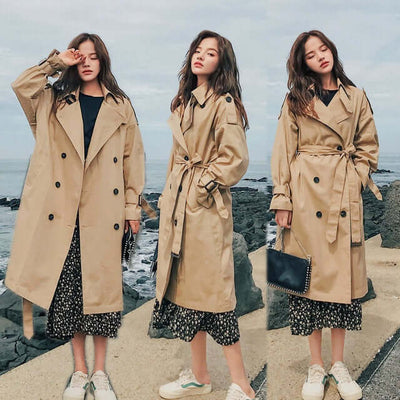 Stylish slim autumn over-the-knee coat eprolo