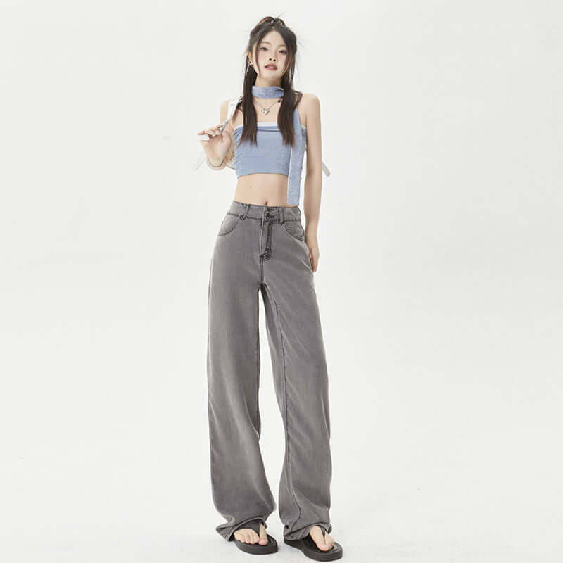 Ice Silk Thin Jeans Women's Comfortable Wide-leg Pants eprolo