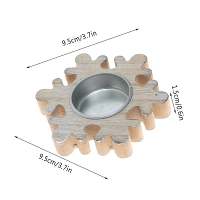 New Christmas Nordic Wood Snowflake Candlestick Ornaments eprolo