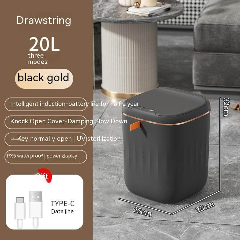Smart Trash Can With Lid For Bedroom And Living Room Kitchen Storage Box Trash Can Induction Small Car Box Automatic Smart Dustbin Smart Trash Bin eprolo