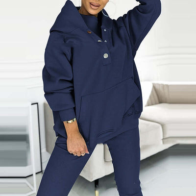 3pcs Women's Sports Suit Loose Hooded Pockets Sweatshirt And Vest And Slim Trousers eprolo