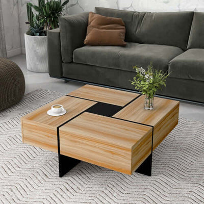 Unique Design Coffee Table With 4 Hidden Storage Compartments eprolo