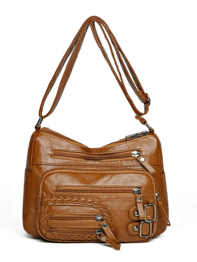 Multi Pockets PU Leather Shoulder Bag eprolo