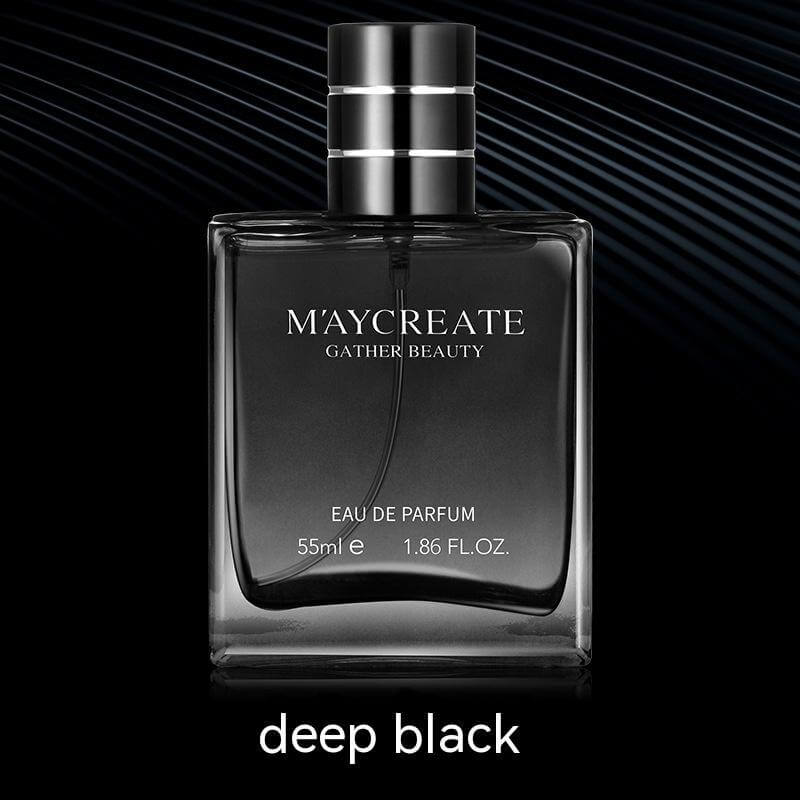 55ml deep black men's perfume in elegant glass bottle with sleek design for long-lasting fragrance.