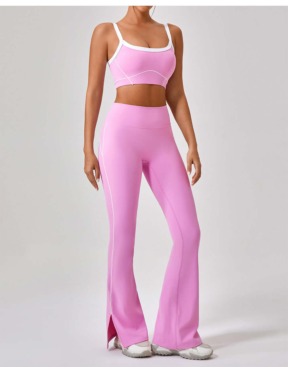 Outdoor Sports Yoga Suits Women's Spaghetti Strap Contrast Color Fitness Set Outfits eprolo