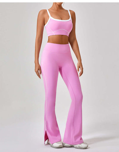Outdoor Sports Yoga Suits Women's Spaghetti Strap Contrast Color Fitness Set Outfits eprolo