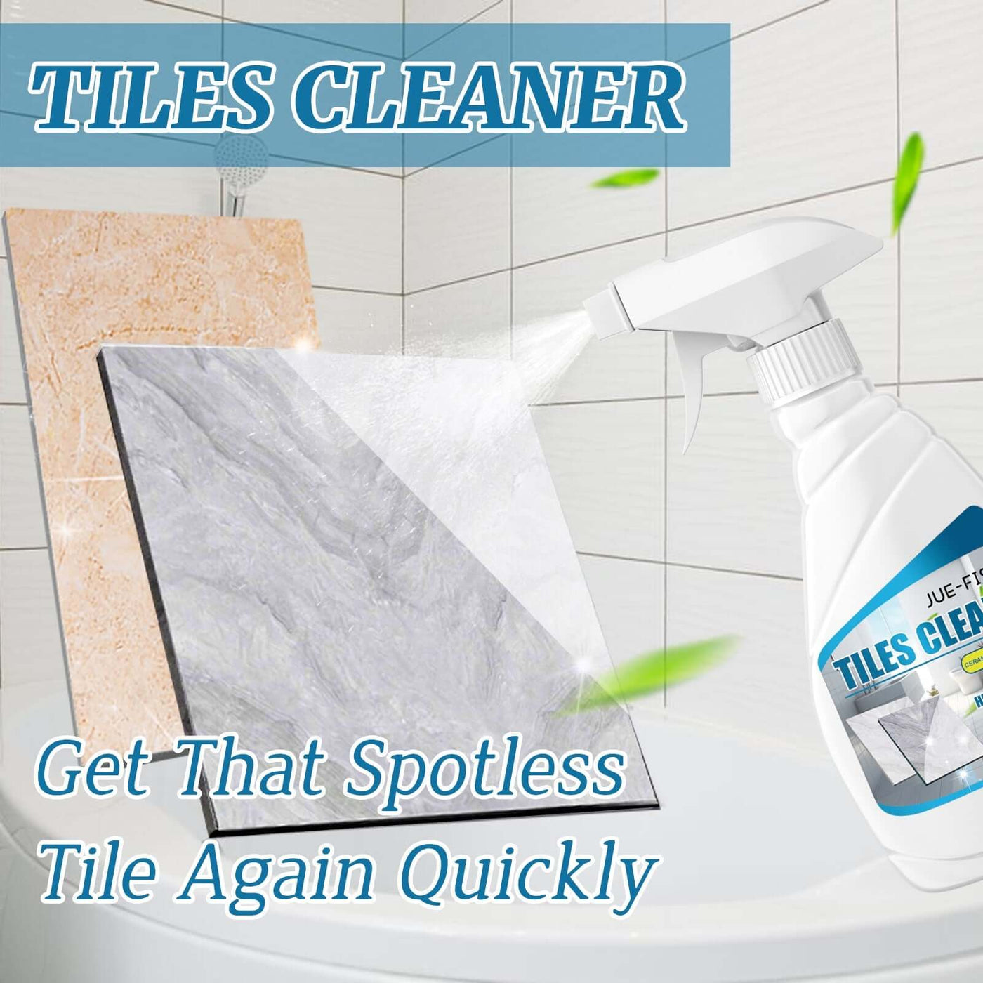 Tile Cleaner, Bathroom Tile Floor Marble Bright Strong Dirt Remover eprolo