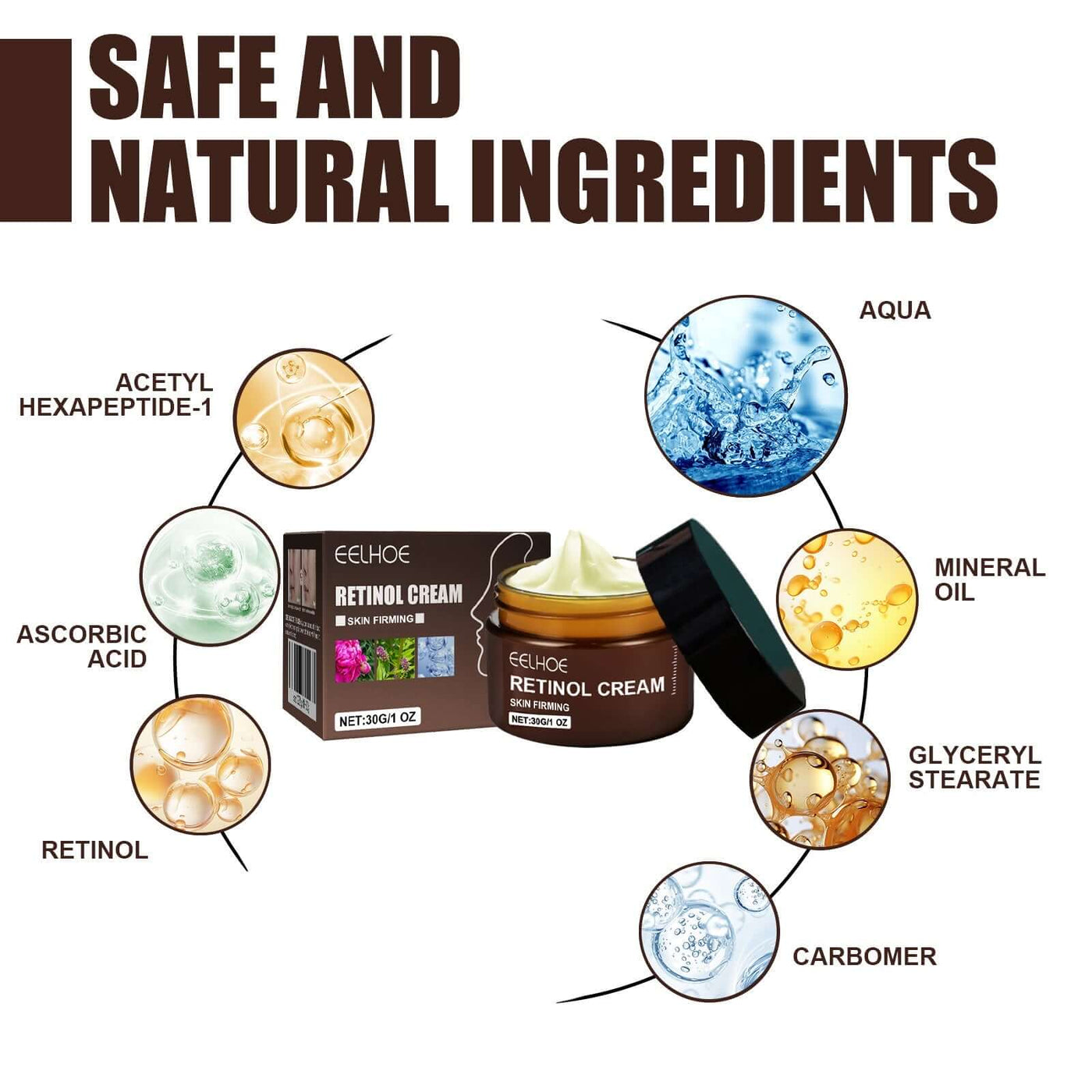 Retinol Cream, Anti-Aging Firming Brightening Moisturizing Facial Skin Care Cream eprolo