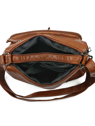 Multi Pockets PU Leather Shoulder Bag eprolo