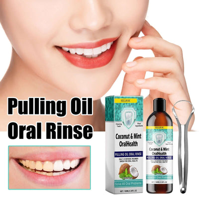 EELHOE   Oral Coconut Oil Mouthwash Removes Stains Beautifies Teeth Freshens Breath Cleans Mouth And Protects Gums eprolo