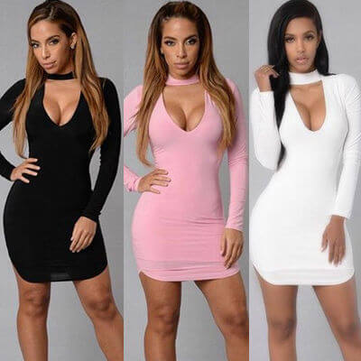 EBay fast selling, European, American, bursting, V collar, cocktail dresses and dress sexy dresses Dropshipman