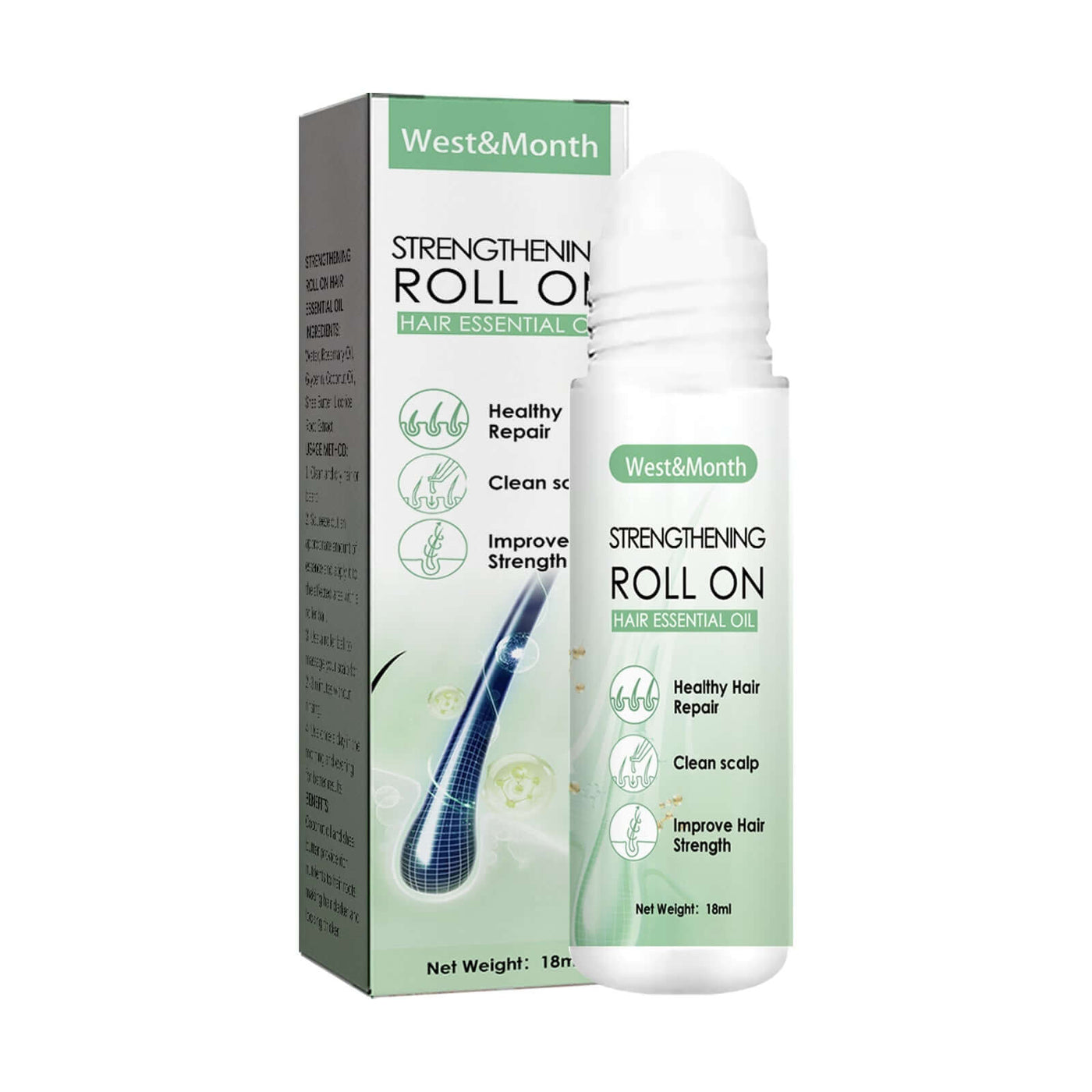 Strengthening Roll On Hair Essential Oil, Scalp Massage Moisturizing Hair Roots Thickening Hair Care Ball Essential Oil eprolo