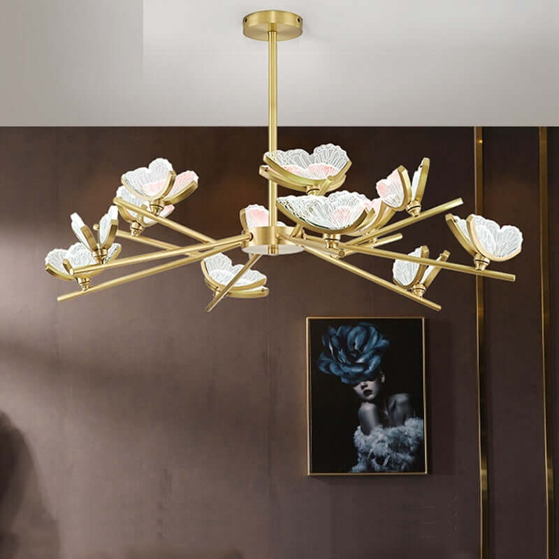 Luxury And Simple Living Room All Copper Chandelier eprolo