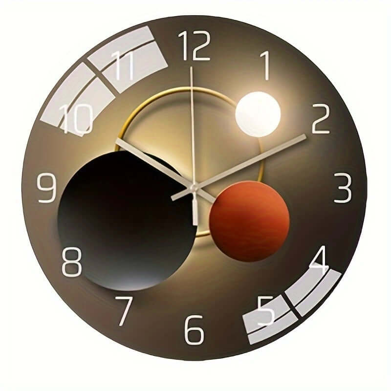 Tempered Glass Wall Clock Mute Living Room Clock Wall-mounted Decorative Clock eprolo