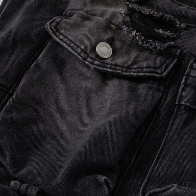 Women's New Cargo Pocket Denim Trousers Dropshipman