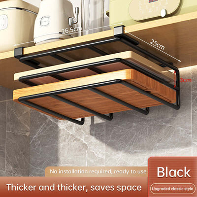 Under - Cupboard Hanging Organizer: Hooks for Paper Towels, Rags, Plus Shelf for Cutting Boards & Pot Covers eprolo