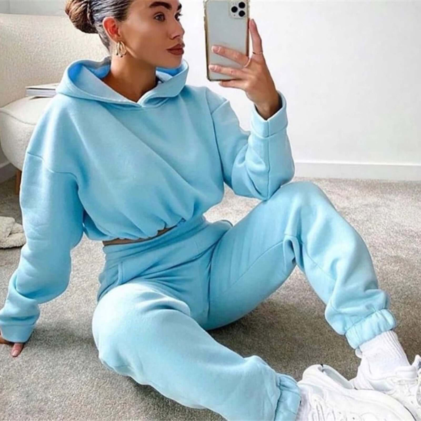 Jogging Suits For Women 2 Piece Sweatsuits Tracksuits Sexy Long Sleeve HoodieCasual Fitness Sportswear eprolo
