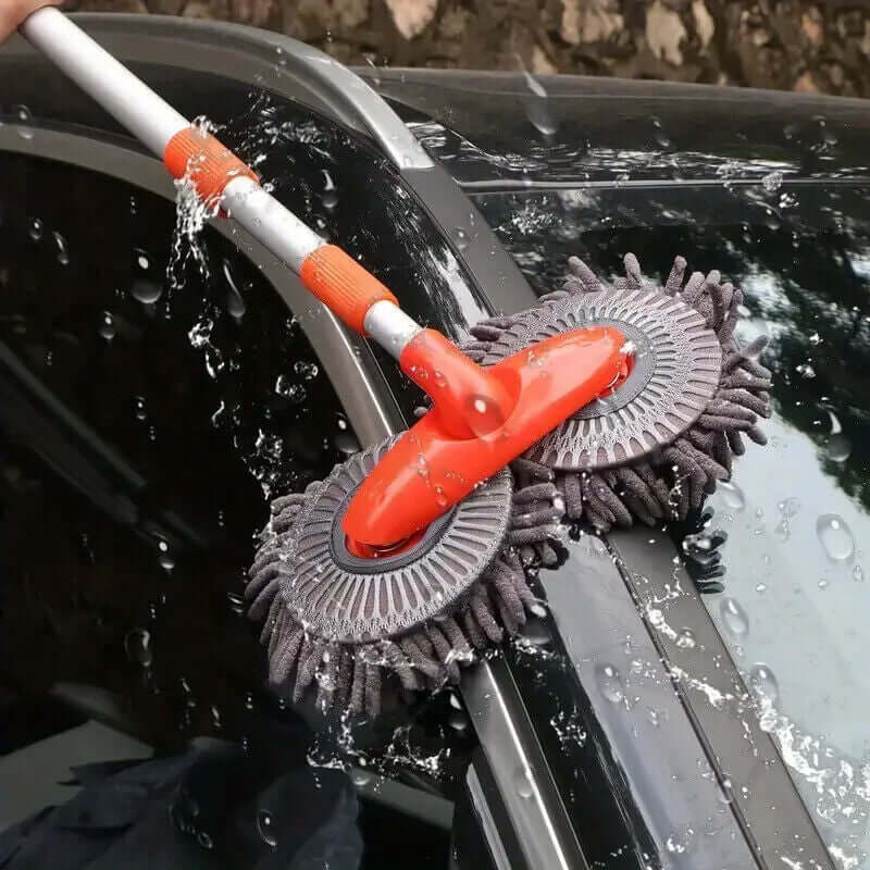 Microfiber Mop Wash Kit Telescopic Car Cleaning Brush With 4 Replacent Header eprolo