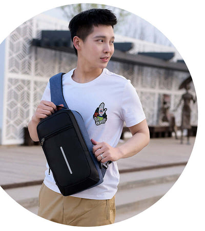 Anti-theft USB charging chest bag with you eprolo