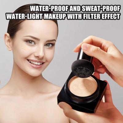 Magic Mat Powder Puff, Invisible Pore Ivory White Natural Color With Mushroom Air Cushion On Makeup Base eprolo