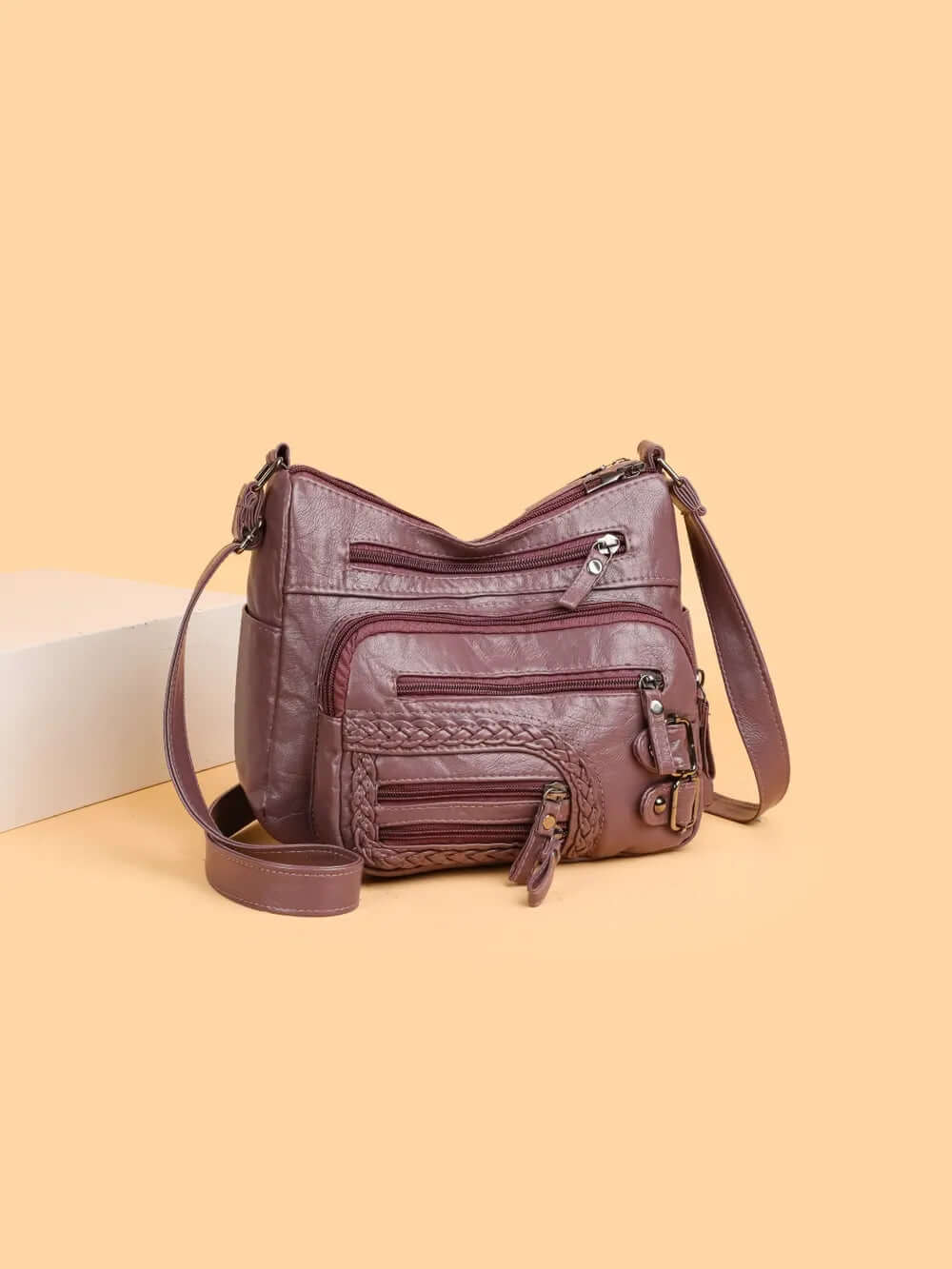 Multi Pockets PU Leather Shoulder Bag eprolo