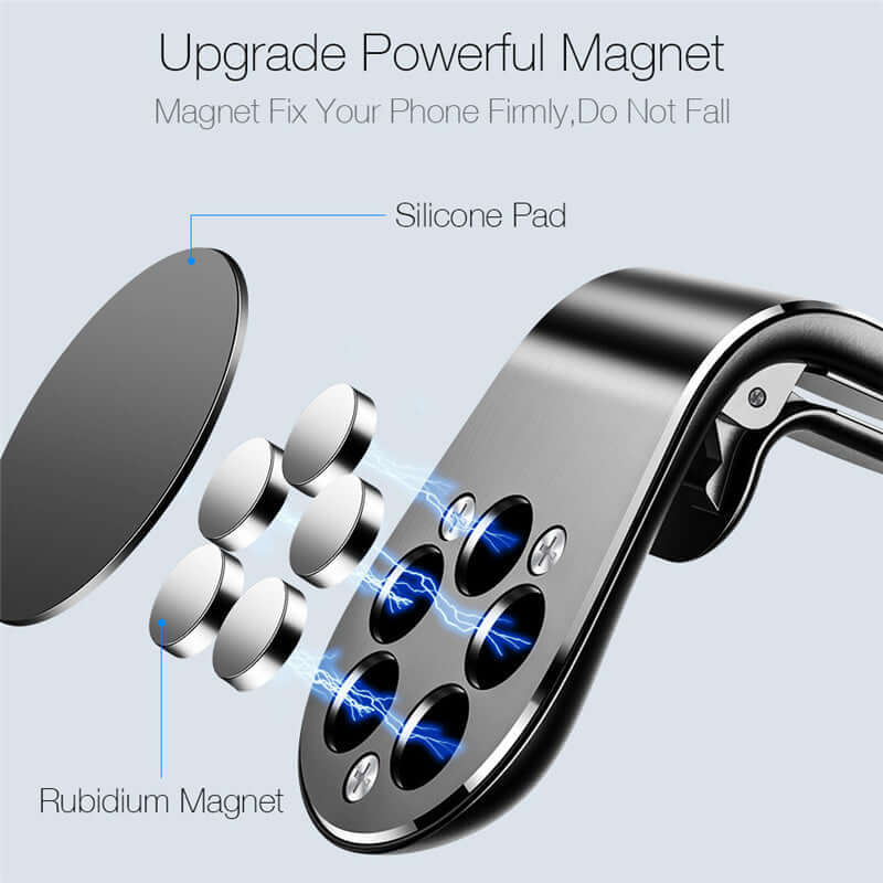 360° magnetic car phone holder for air vent mounting