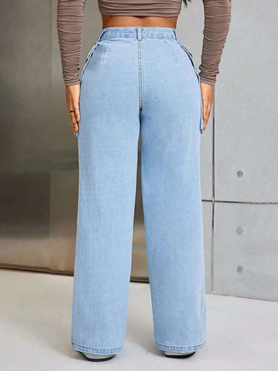 Wide Leg Jeans with Pockets eprolo