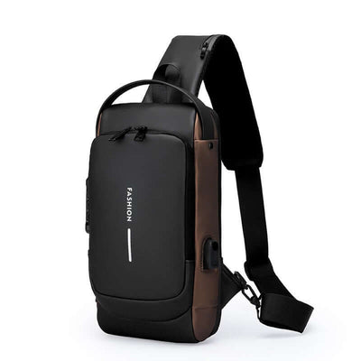 Waterproof Anti Theft Designer Password Lock Bag Usb Crossbody Sling Bags For Men Chest Bags eprolo