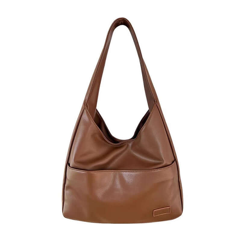 Soft leather tote bag Large capacity brown bucket bag Versatile commuting shoulder bag for women eprolo