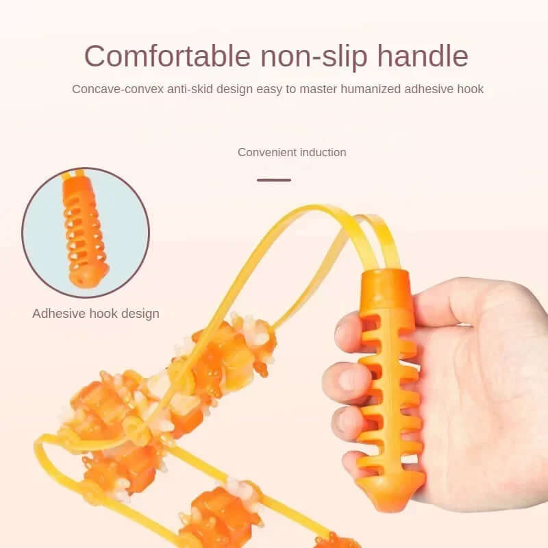 Hand-held Back Shoulder Neck Muscle Massager,Fitness Physiotherapy Massage Roller,Bead Pull-Back Roller Legs Back Waist Massage eprolo