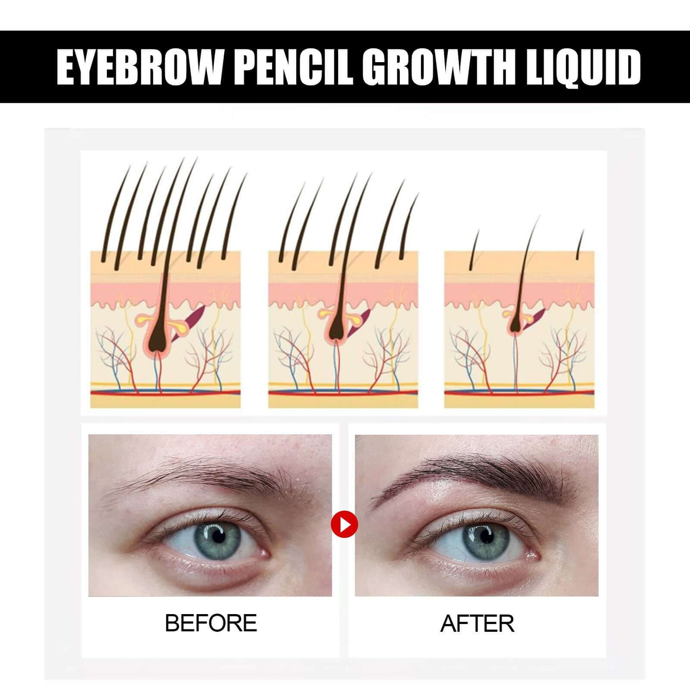 Eyebrow Liquid Dark Thick Natural Oil Eyebrow Repair Mild Moisturizing Treatment eprolo
