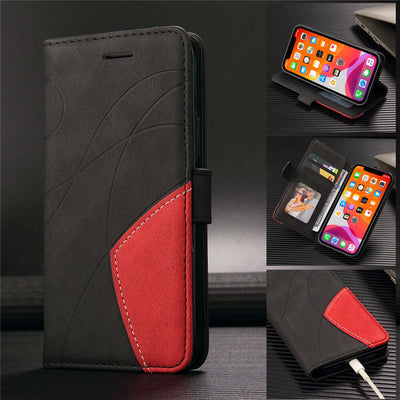 Applicable Leather Case Two-color Patchwork Mobile Phone Protective Case eprolo