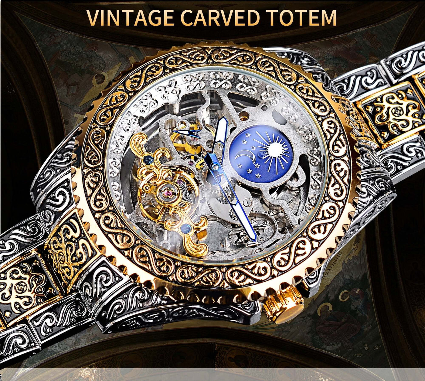 Forsining Skeleton Carved Tourbillon Mechanical Watches Luxury Men's Wristwatch eprolo