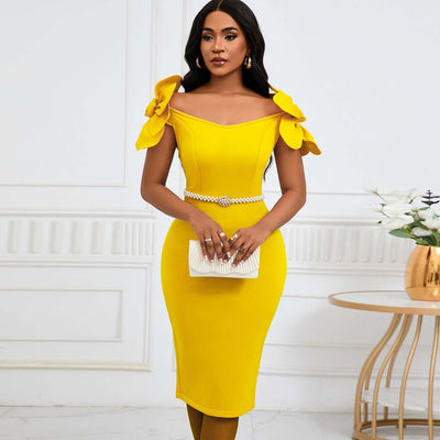 Women's Three-dimensional Floral Elegant Dress eprolo