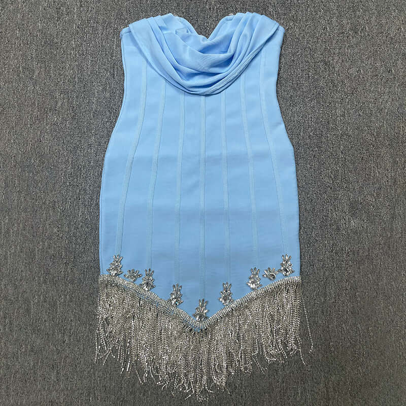 Tassel Tube Top Pile Collar Temperament Bandage Women's Clothing Dress eprolo