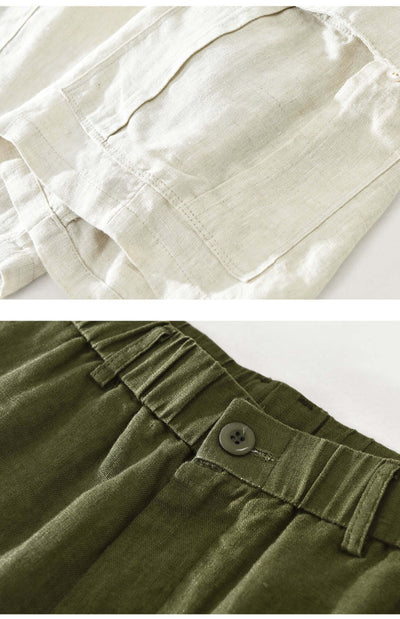 Japanese Vintage Overalls Men's Pure Linen eprolo