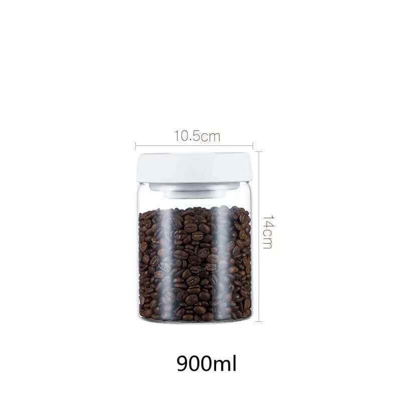 Vacuum Sealed Jug Set Black Coffee Beans Glass Airtight Canister Kitchen Food Grains Candy Keep Good Storage Jar Set Kitchen Gadgets eprolo