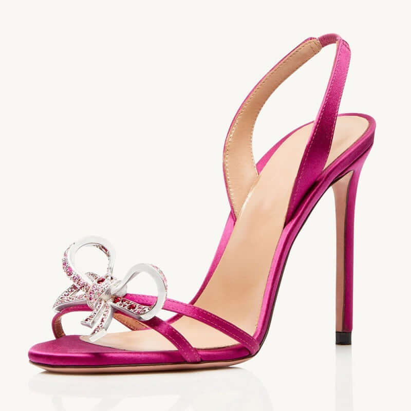 Women's Fashion Diamond Decorations Bow High Heel Sandals eprolo