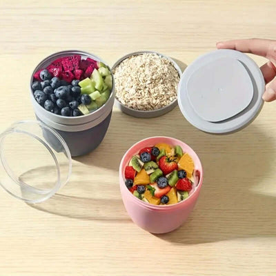 Portable Yogurt Cereal Cups with Lids. Ideal for Overnight Oats, DIY Salads & Parfaits. Great for Breakfast or Lunch eprolo
