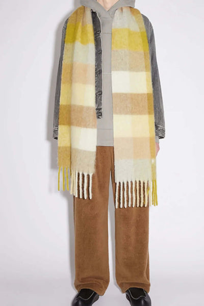 Thermal Fringe Contrast Plaid Scarf eprolo
