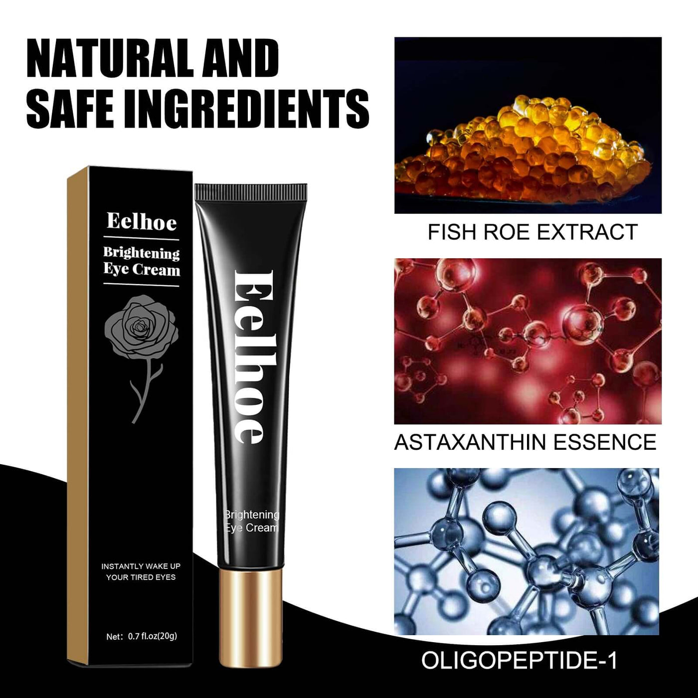 Astaxanthin Caviar Eye Cream, Moisturizing Skin Care Firming Fade Lines Eye Cream eprolo