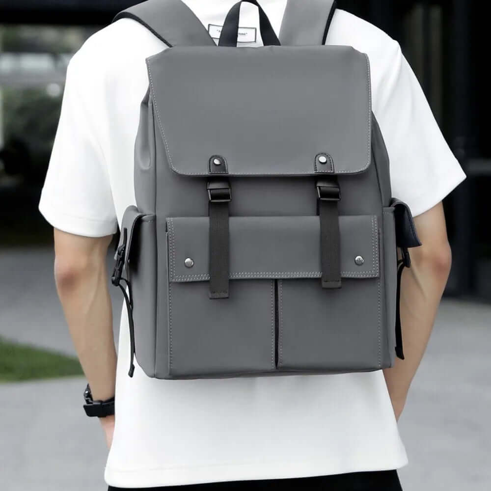 PU Leather Multi-Pockets Adjustable Strap Backpack Bag eprolo