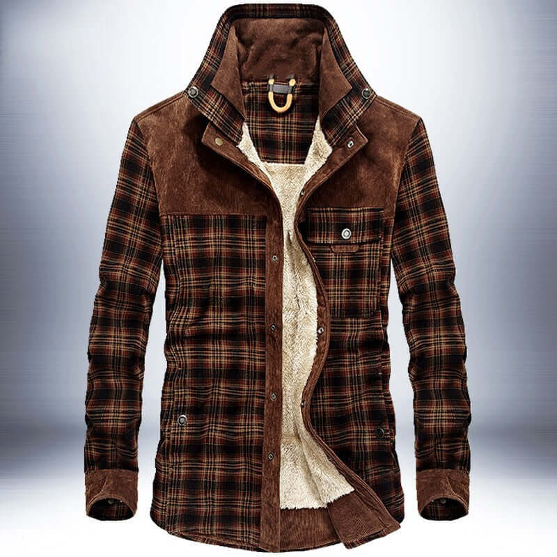 Winter Jacket Men Thicken Warm Fleece Jackets Coats Pure Cotton Plaid Jacket Military Clothes Astrazona