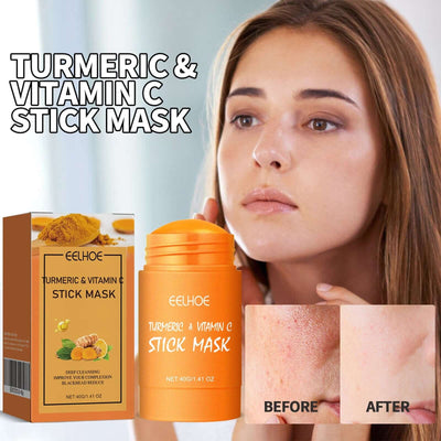 Ginger Yellow Mud Facial Mask Stick, Acne Removing Pore Shrinking Cleaning Solid Facial Mask eprolo
