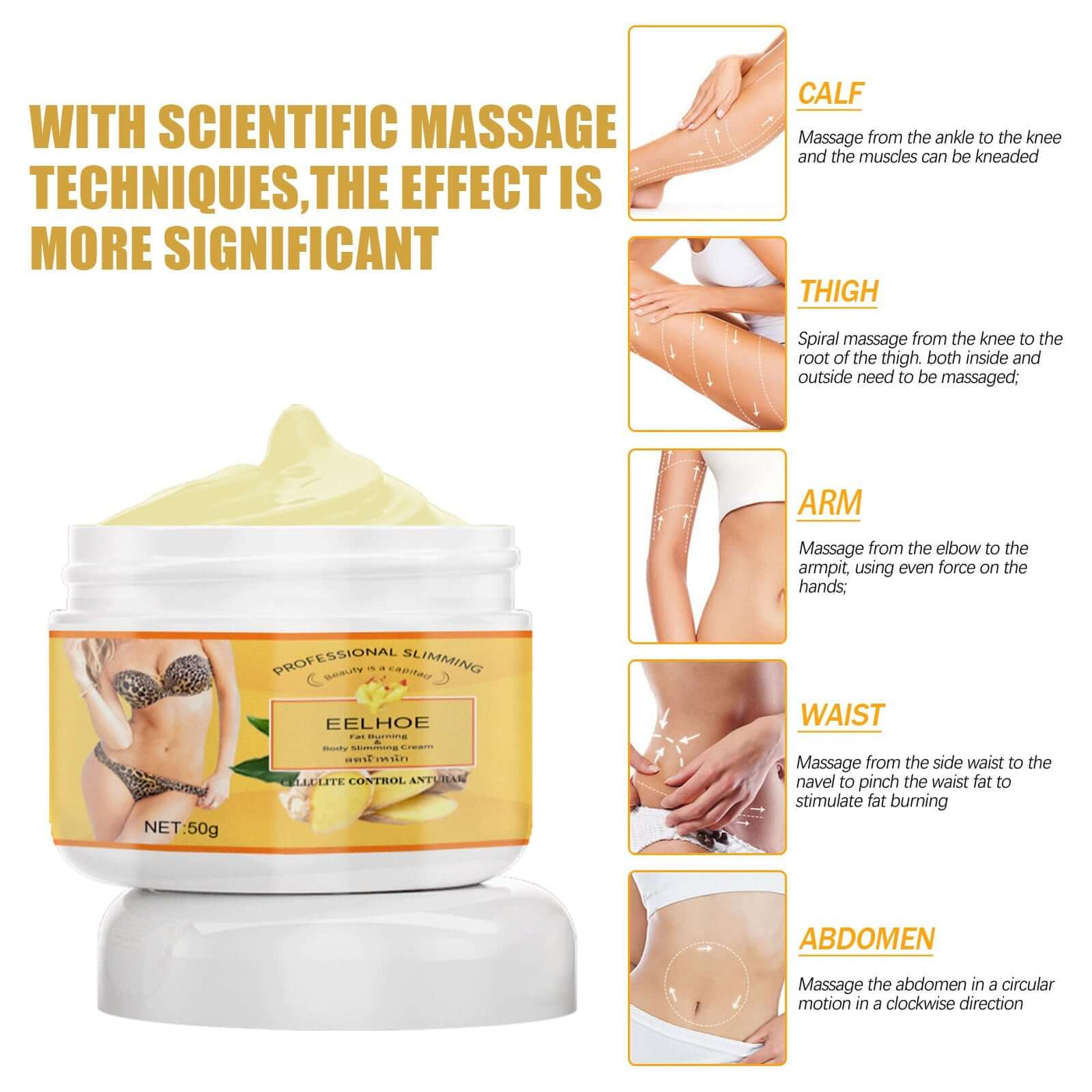 Ginger Slimming Cream, Slimming Fat Burning Body Weight Loss Cream eprolo