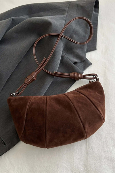 Suede Croissant Shape Shoulder Bag eprolo