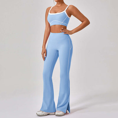 Outdoor Sports Yoga Suits Women's Spaghetti Strap Contrast Color Fitness Set Outfits eprolo