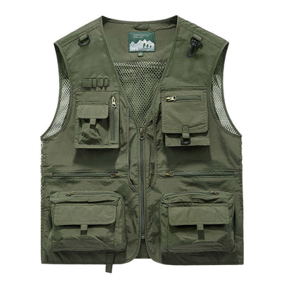 Men’s Summer Tactical Vest: 14-Pocket, Mesh, Ideal for Hiking, Fishing, Photography & Work eprolo
